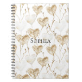 Carnet Coeurs Boho de crème Brown (Devant)