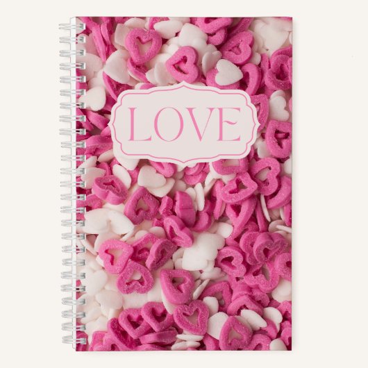 Carnet Coeurs bonbons rose et blanc Sweets Lots (Recto)