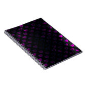 Carnet Coeurs brillants violet sur le noir usé (Côté Droit)