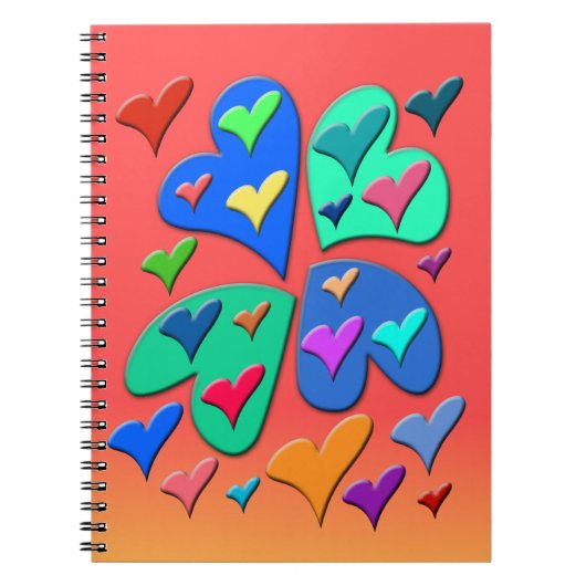 Carnet Coeurs colorés (Devant)
