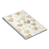 Carnet Cœurs Crème Or Romantique (Côté Droit)