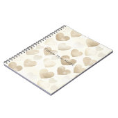 Carnet Cœurs Crème Or Romantique (Côté gauche)
