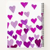 Carnet Coeurs d’aquarelle de la Saint-Valentin - violet (Dos)