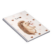 Carnet Cœurs d'amour de hérisson mignons (Côté Droit)