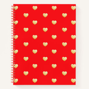 Carnet Coeurs d'amour Red Gold moderne