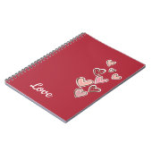 Carnet Coeurs d'amour rose rouge (texte blanc) (Côté gauche)