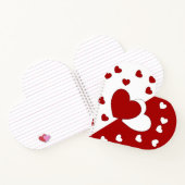 Carnet Coeurs D'Amour Rouge Et Blanc En Forme De Coeur (Intérieur)