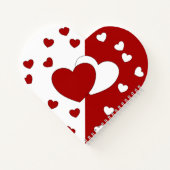 Carnet Coeurs D'Amour Rouge Et Blanc En Forme De Coeur (Dos)