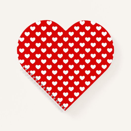 Carnet Coeurs D'Amour Rouge Et Blanc Flashy En Forme De C (Devant)