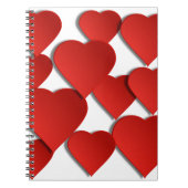 Carnet Coeurs d'amour rouges (Devant)