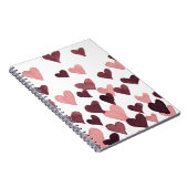 Carnet Coeurs d'aquarelle de la Saint-Valentin - rose fon (Côté Droit)