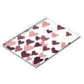 Carnet Coeurs d'aquarelle de la Saint-Valentin - rose fon (Côté gauche)