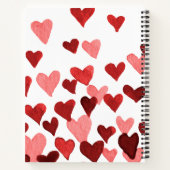 Carnet Coeurs d'aquarelle de la Saint-Valentin - rouge (Dos)