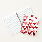 Carnet Coeurs d'aquarelle de la Saint-Valentin - rouge (Intérieur)