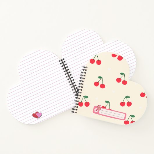 Carnet Cœurs de cerise pour adolescentes (Intérieur)