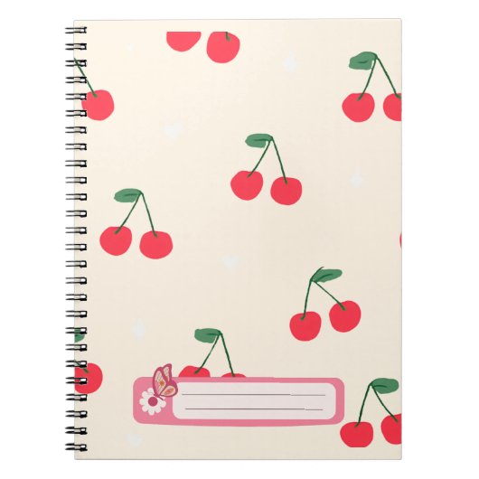 Carnet Cœurs de cerise pour adolescentes (Devant)