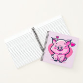 Carnet Coeurs de cochon rose joyeux Valentine Inspiré | (Intérieur)