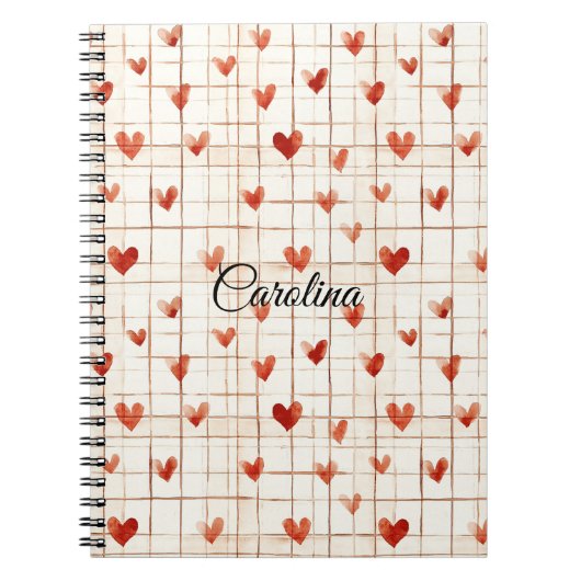 Carnet Coeurs de crème rouge Abstraits (Devant)