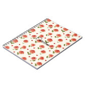 Carnet Coeurs de crème rouge Floral (Côté gauche)