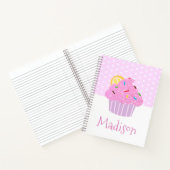Carnet Cœurs de cupcake mignons et féminins rose moderne  (Intérieur)