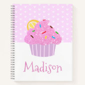Carnet Cœurs de cupcake mignons et féminins rose moderne  (Devant)
