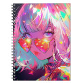 Carnet Coeurs de fille Anime (Devant)