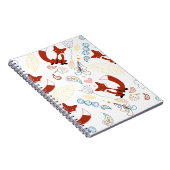 Carnet Coeurs de Fox mignonne tirant à la main en bleu ja (Côté Droit)