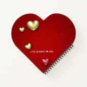 Carnet Coeurs de la Saint Valentin Rouge moderne (Dos)