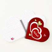 Carnet Coeurs de la Saint Valentin Rouge moderne (Intérieur)