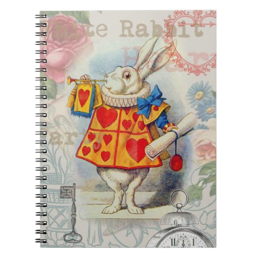 Carnet Cœurs de Lapin Blanc Alice Classique (Devant)