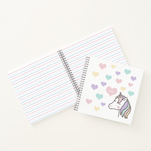 Carnet Coeurs de licorne (Intérieur)