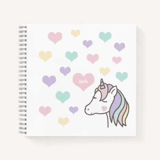 Carnet Coeurs de licorne (Devant)