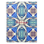 Carnet Coeurs de mandala bleu motif Thunder_Cove (Devant)