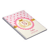 Carnet Cœurs de monogramme de princesse charmante (Côté Droit)