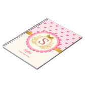 Carnet Cœurs de monogramme de princesse charmante (Côté gauche)