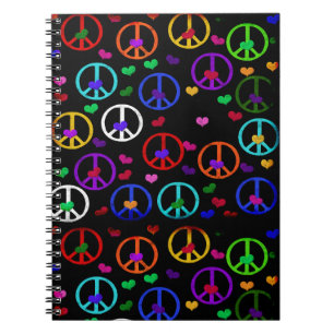 Carnet Coeurs de paix d'arc-en-ciel