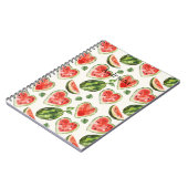 Carnet Cœurs de pastèque rouge vert  (Côté gauche)