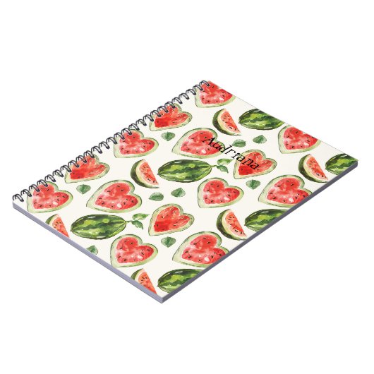 Carnet Cœurs de pastèque rouge vert (Côté gauche)
