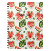 Carnet Cœurs de pastèque rouge vert (Devant)