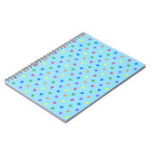 Carnet Coeurs de polka arc-en-ciel sur bleu bébé (Côté gauche)