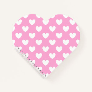 Carnet Coeurs de polka blanc sur Cotton Candy rose