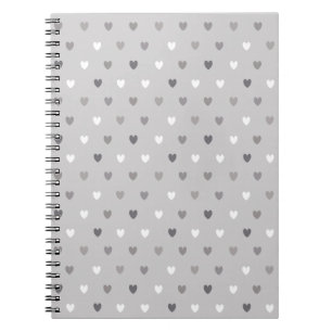 Carnet Coeurs de polka minuscules dans les tons gris