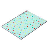 Carnet Coeurs de polka minuscules sur le vert de la mer (Côté gauche)