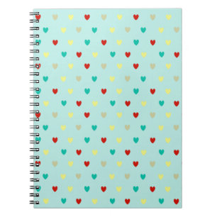 Carnet Coeurs de polka minuscules sur le vert de la mer