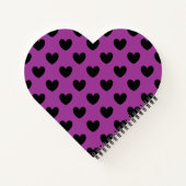 Carnet Coeurs de polka noir sur violet (Dos)