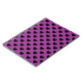 Carnet Coeurs de polka noir sur violet (Côté gauche)