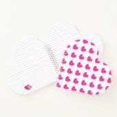 Carnet Coeurs de polka rose Fuchsia sur blanc (Intérieur)