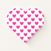 Carnet Coeurs de polka rose Fuchsia sur blanc (Dos)