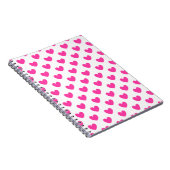 Carnet Coeurs de polka rose Fuchsia sur blanc (Côté Droit)