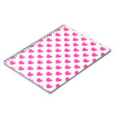 Carnet Coeurs de polka rose Fuchsia sur blanc (Côté gauche)